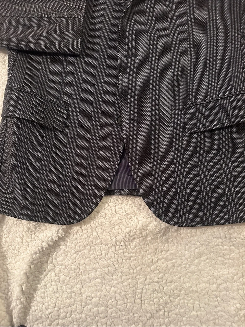 HUGO Men’s Gray Pinstripe Sport Coat